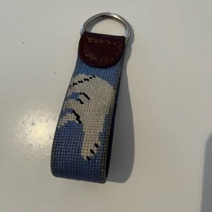 Smathers and Branson polar bear needlepoint key fob